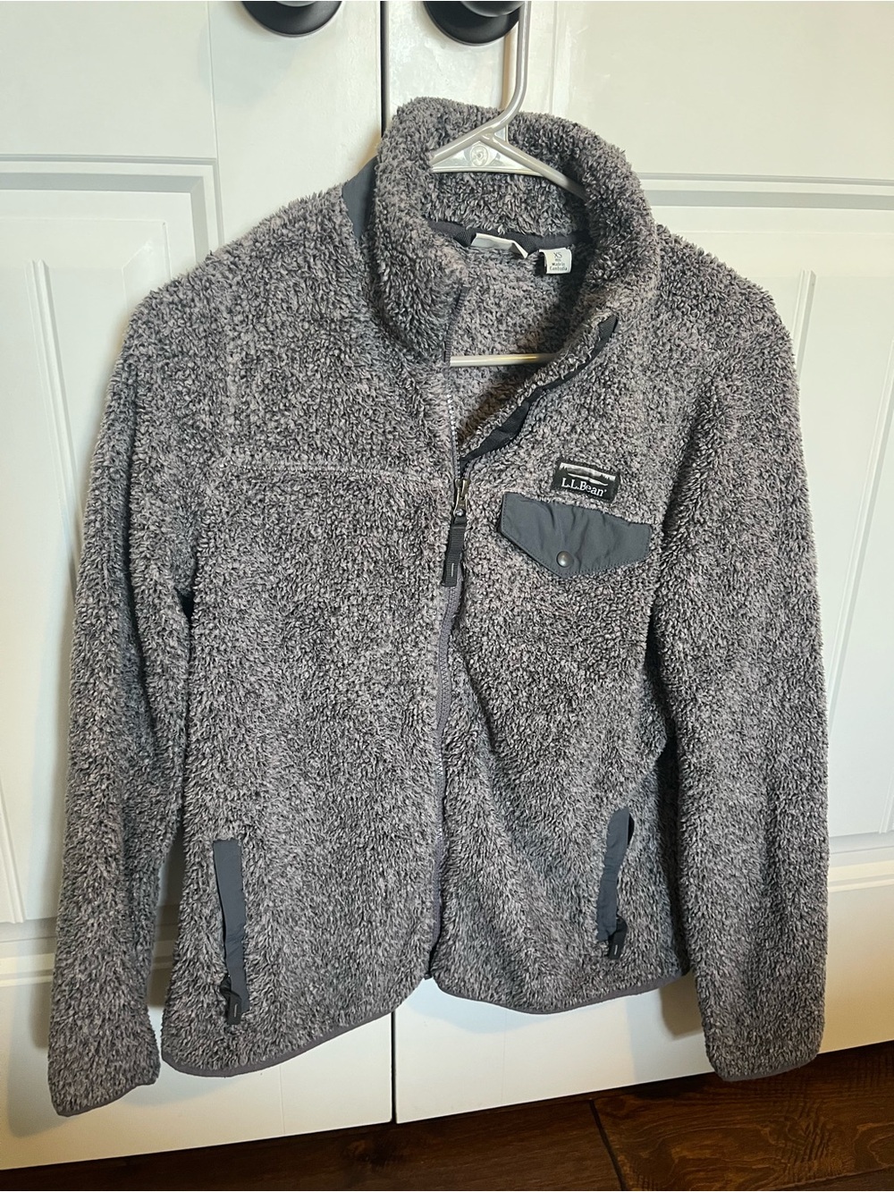 L.L. Bean Women's Heather Gray Teddy Fleece Zip Jacket
